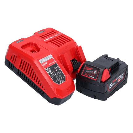 Milwaukee M18 FSAG125X-501 akumulatorowa szlifierka kątowa 18 V 125 mm bezszczotkowa + 1x akumulator 5,0 Ah + ładowarka