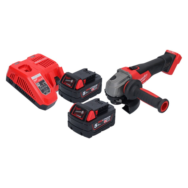 Milwaukee M18 FSAG125X-502 Akumulatorowa szlifierka kątowa 18 V 125 mm bezszczotkowa + 2x akumulator 5,0 Ah + ładowarka