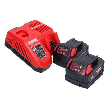 Milwaukee M18 FSAG125X-502 Akumulatorowa szlifierka kątowa 18 V 125 mm bezszczotkowa + 2x akumulator 5,0 Ah + ładowarka