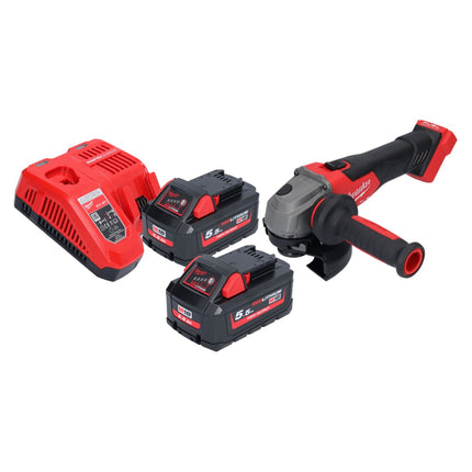Milwaukee M18 FSAG125X-552 Akumulatorowa szlifierka kątowa 18 V 125 mm bezszczotkowa + 2x akumulator 5,5 Ah + ładowarka