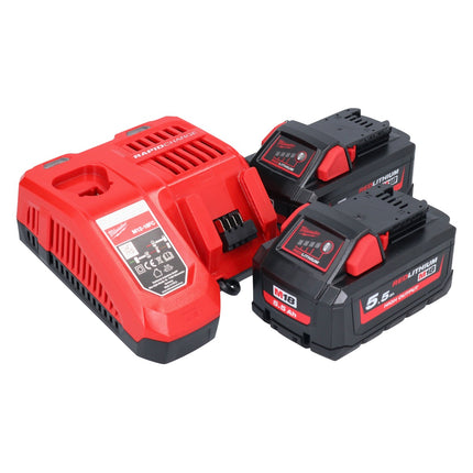 Milwaukee M18 FSAG125X-552 Akumulatorowa szlifierka kątowa 18 V 125 mm bezszczotkowa + 2x akumulator 5,5 Ah + ładowarka