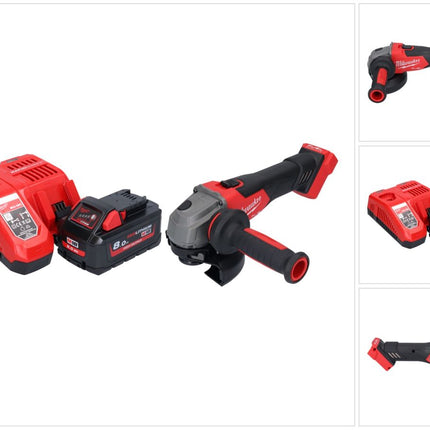 Milwaukee M18 FSAG125X-801 akumulatorowa szlifierka kątowa 18 V 125 mm bezszczotkowa + 1x akumulator 8,0 Ah + ładowarka