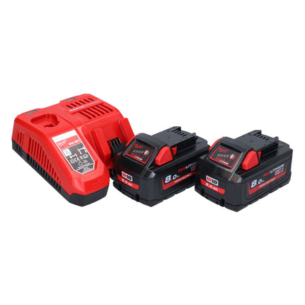 Milwaukee M18 FSAG125X-802 Akumulatorowa szlifierka kątowa 18 V 125 mm bezszczotkowa + 2x akumulator 8,0 Ah + ładowarka