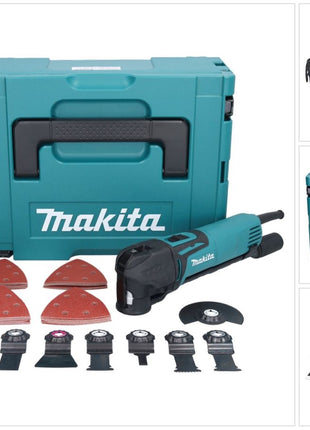 Makita TM 3010 CX3J Multifunktionswerkzeug 320 W OIS / Starlock + 59 tlg. Zubehör Set + Makpac