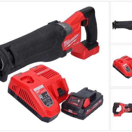 Milwaukee M18 FSZ-301 akumulatorowa pilarka szablasta 18 V bezszczotkowa + 1x akumulator 3,0 Ah + ładowarka