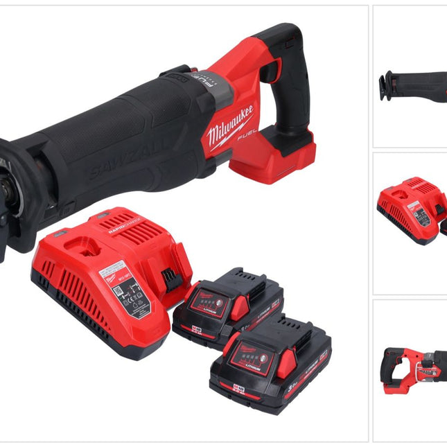 Milwaukee M18 FSZ-302 akumulatorowa pilarka szablasta 18 V bezszczotkowa + 2x akumulator 3,0 Ah + ładowarka