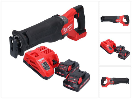 Milwaukee M18 FSZ-302 Akku Recipro Säbelsäge 18 V Brushless + 2x Akku 3,0 Ah + Ladegerät