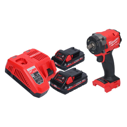 Milwaukee M18 FIW2F12-302 Akumulatorowy klucz udarowy 18 V 339 Nm 1/2" bezszczotkowy + 2x akumulator 3,0 Ah + ładowarka