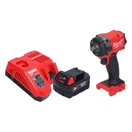 Milwaukee M18 FIW2F12-501 akumulatorowy klucz udarowy 18 V 339 Nm 1/2" bezszczotkowy + 1x akumulator 5,0 Ah + ładowarka