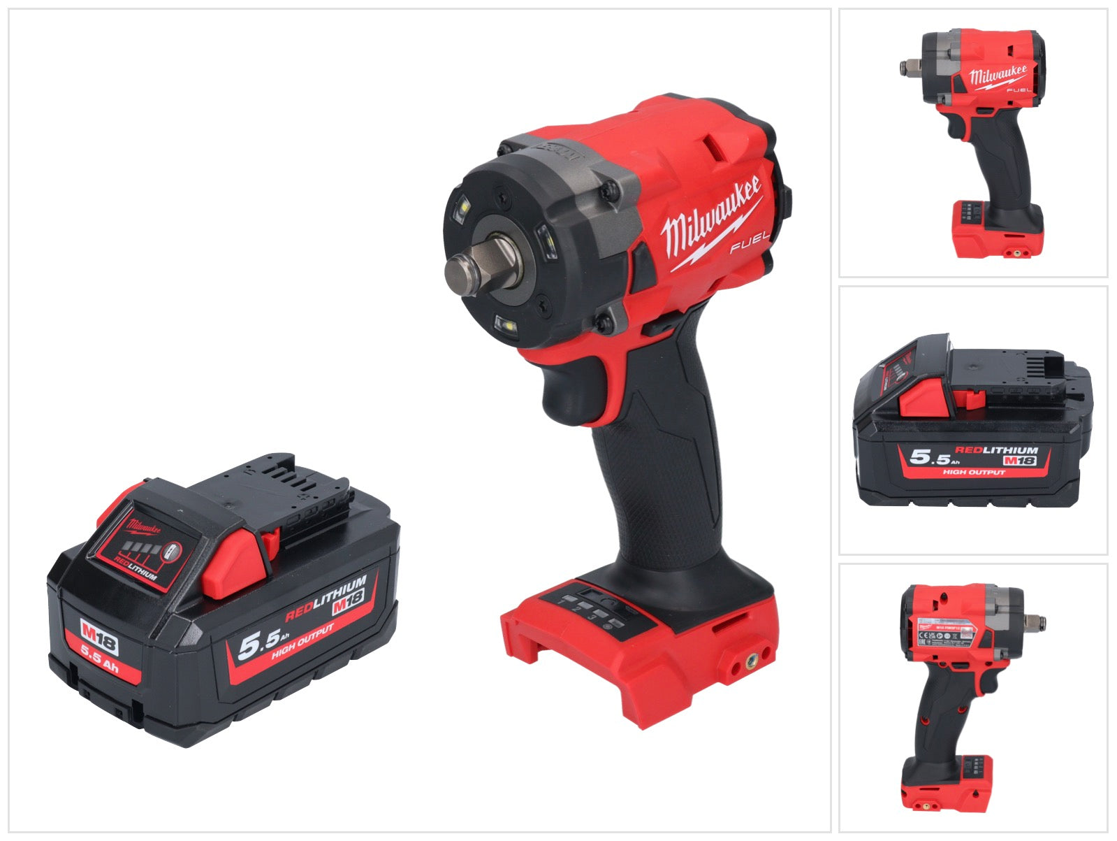 Milwaukee M18 FIW2F12 551 Akku Schlagschrauber 18 V 339 Nm 1 2 Brushless 1x Akku 5 5 Ah ohne Ladegeraet 0 - toolbrothers
