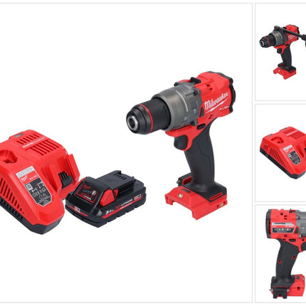 Milwaukee M18 FPD3-301 akumulatorowa wiertarko-wkrętarka udarowa 18 V 158 Nm bezszczotkowa + 1x akumulator 3,0 Ah + ładowarka