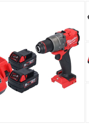 Milwaukee M18 FPD3-502 Akku Schlagbohrschrauber 18 V 158 Nm Brushless + 2x Akku 5,0 Ah + Ladegerät