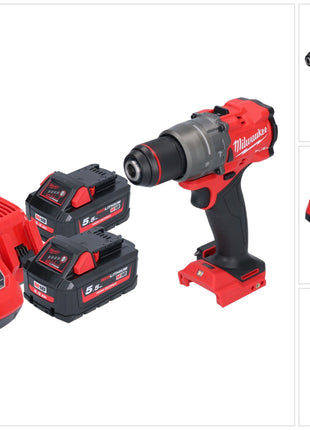 Milwaukee M18 FPD3-552 akumulatorowa wiertarko-wkrętarka udarowa 18 V 158 Nm bezszczotkowa + 2x akumulator 5,5 Ah + ładowarka