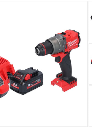 Milwaukee M18 FPD3-801 Akku Schlagbohrschrauber 18 V 158 Nm Brushless + 1x Akku 8,0 Ah + Ladegerät