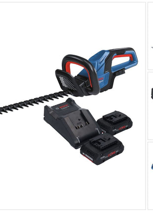 Bosch GHE 18V-60 Professional Akku Heckenschere 18 V 60 cm Brushless + 2x ProCORE Akku 4,0 Ah + Ladegerät