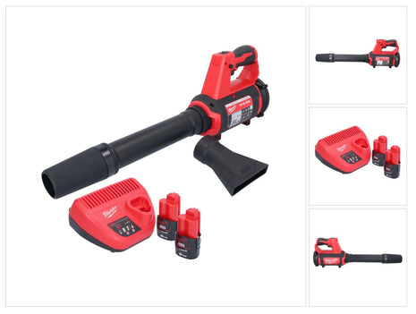 Milwaukee M12 BBL-202 akumulatorowa dmuchawa 12 V + 2x akumulator 2,0 Ah + ładowarka