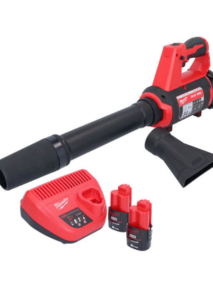 Milwaukee M12 BBL-202 akumulatorowa dmuchawa 12 V + 2x akumulator 2,0 Ah + ładowarka