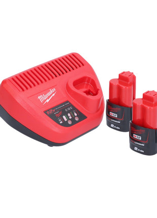 Milwaukee M12 BBL-202 akumulatorowa dmuchawa 12 V + 2x akumulator 2,0 Ah + ładowarka