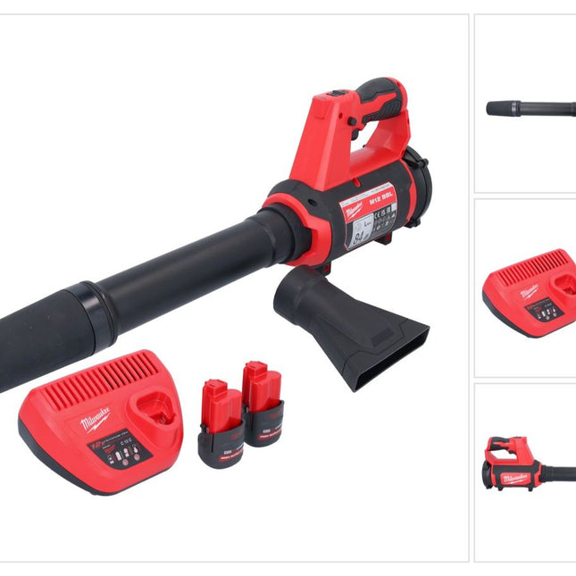 Milwaukee M12 BBL-252 akumulatorowa dmuchawa 12 V + 2x akumulator 2,5 Ah + ładowarka