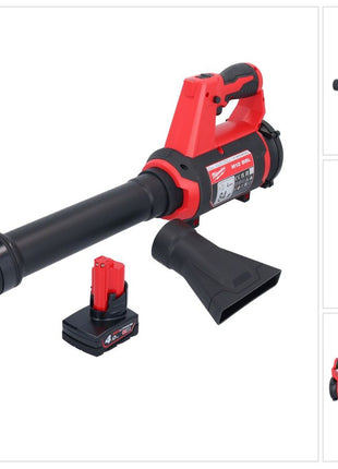 Milwaukee M12 BBL-401 Akku Gebläse 12 V + 1x Akku 4,0 Ah - ohne Ladegerät