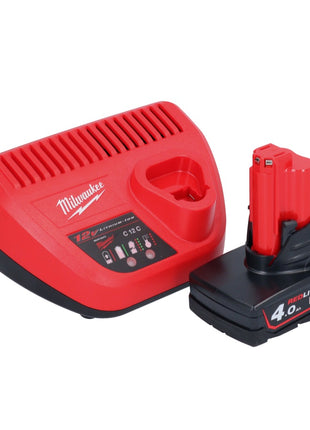 Milwaukee M12 BBL-401 Akku Gebläse 12 V + 1x Akku 4,0 Ah + Ladegerät