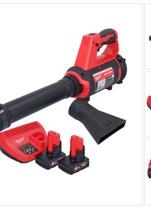 Milwaukee M12 BBL-402 akumulatorowa dmuchawa 12 V + 2x akumulator 4,0 Ah + ładowarka