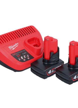 Milwaukee M12 BBL-402 akumulatorowa dmuchawa 12 V + 2x akumulator 4,0 Ah + ładowarka