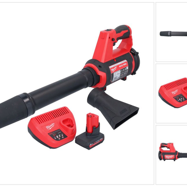 Milwaukee M12 BBL-501 akumulatorowa dmuchawa 12 V + 1x akumulator 5,0 Ah + ładowarka