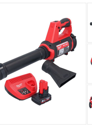 Milwaukee M12 BBL-601 Akku Gebläse 12 V + 1x Akku 6,0 Ah + Ladegerät