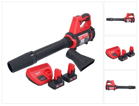 Milwaukee M12 BBL-602 Akku Gebläse 12 V + 2x Akku 6,0 Ah + Ladegerät