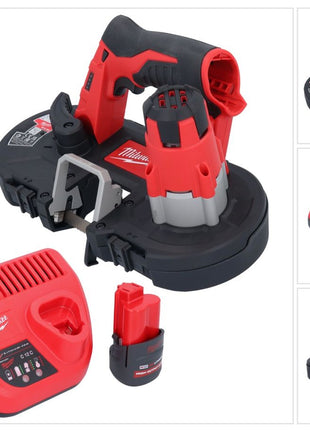 Milwaukee M12 BS-251 Akku Bandsäge 12 V 41 x 41 mm + 1x Akku 2,5 Ah + Ladegerät