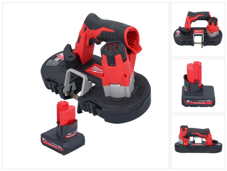 Milwaukee M12 BS-501 Scie à ruban sans fil 12 V 41 x 41 mm + 1x batterie 5,0 Ah - sans chargeur