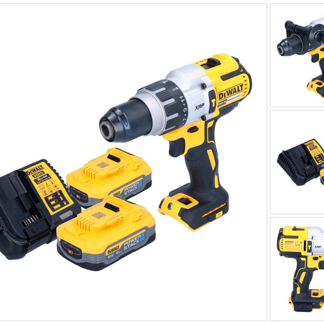 Akumulatorowa wiertarko-wkrętarka udarowa DeWalt DCD 996 H2 18 V 95 Nm bezszczotkowa + 2x akumulator Powerstack 5,0 Ah + ładowarka
