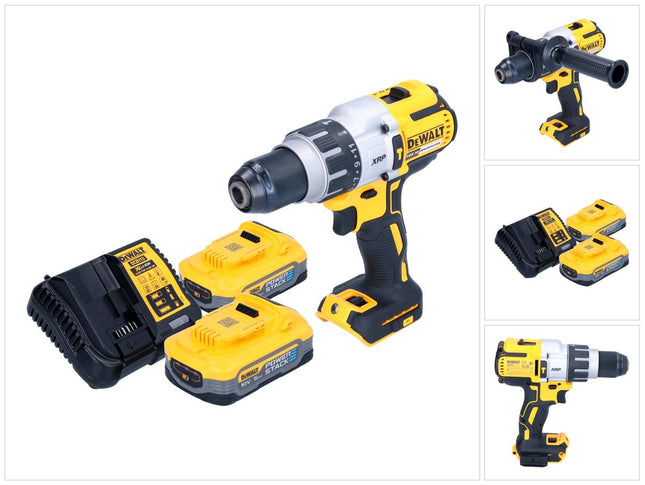 Akumulatorowa wiertarko-wkrętarka udarowa DeWalt DCD 996 H2 18 V 95 Nm bezszczotkowa + 2x akumulator Powerstack 5,0 Ah + ładowarka
