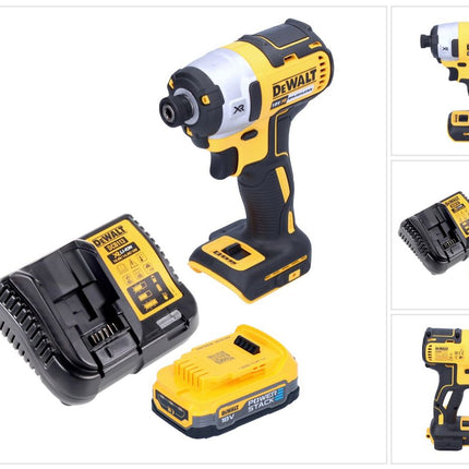Akumulatorowy klucz udarowy DeWalt DCF 887 E1 18 V 205 Nm 1/4" bezszczotkowy + 1x akumulator 1,7 Ah + ładowarka