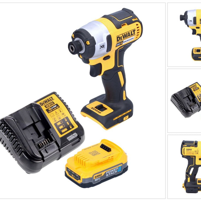 Akumulatorowy klucz udarowy DeWalt DCF 887 E1 18 V 205 Nm 1/4" bezszczotkowy + 1x akumulator 1,7 Ah + ładowarka