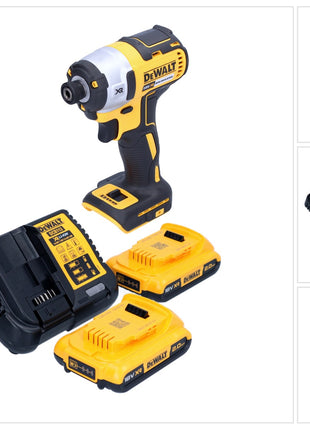 Akumulatorowy klucz udarowy DeWalt DCF 887 D2 18 V 205 Nm 1/4" bezszczotkowy + 2x akumulator 2,0 Ah + ładowarka