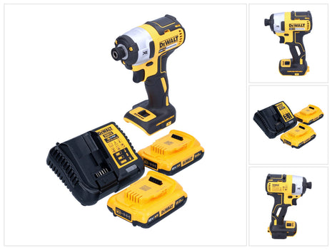 Akumulatorowy klucz udarowy DeWalt DCF 887 D2 18 V 205 Nm 1/4" bezszczotkowy + 2x akumulator 2,0 Ah + ładowarka