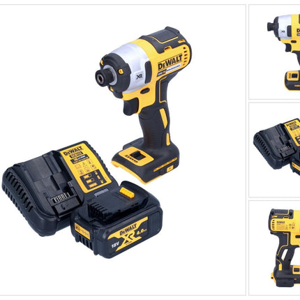 Akumulatorowy klucz udarowy DeWalt DCF 887 M1 18 V 205 Nm 1/4" bezszczotkowy + 1x akumulator 4,0 Ah + ładowarka