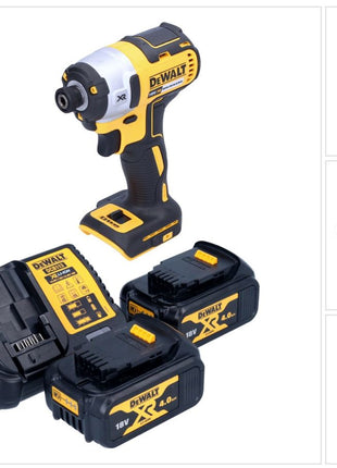 Akumulatorowy klucz udarowy DeWalt DCF 887 M2 18 V 205 Nm 1/4" bezszczotkowy + 2x akumulator 4,0 Ah + ładowarka