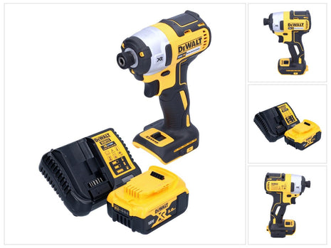 Akumulatorowy klucz udarowy DeWalt DCF 887 P1 18 V 205 Nm 1/4" bezszczotkowy + 1x akumulator 5,0 Ah + ładowarka