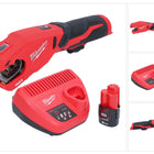 Milwaukee M12 PCSS-201 akumulatorowy obcinak do rur ze stali nierdzewnej 12 V 12 - 28 mm + 1x akumulator 2,0 Ah + ładowarka