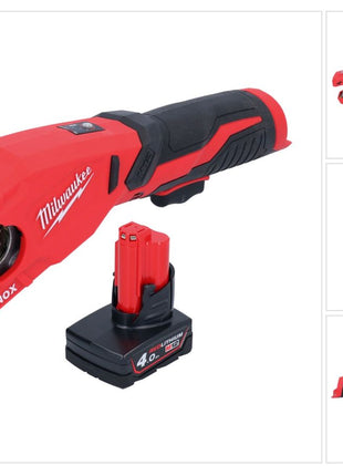 Milwaukee M12 PCSS-401 Akku Edelstahl Rohrabschneider 12 V 12 - 28 mm + 1x Akku 4,0 Ah - ohne Ladegerät