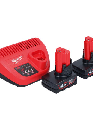 Milwaukee M12 PCSS-402 Akku Edelstahl Rohrabschneider 12 V 12 - 28 mm + 2x Akku 4,0 Ah + Ladegerät