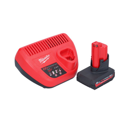 Milwaukee M12 PCSS-501 akumulatorowy obcinak do rur ze stali nierdzewnej 12 V 12 - 28 mm + 1x akumulator 5,0 Ah + ładowarka