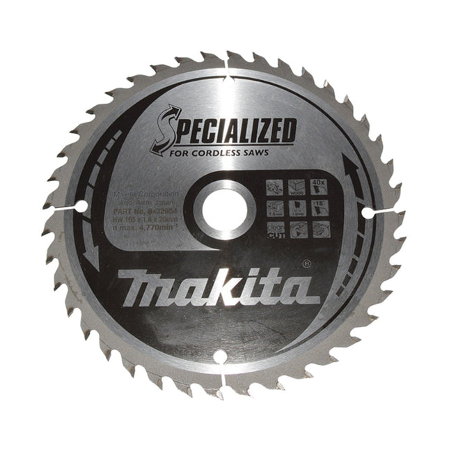 Brzeszczot Makita CCF16540E SPECIALIZED 165 x 20 mm 40 zębów do drewna ( B-32954 )