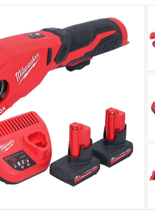 Milwaukee M12 PCSS-502 Akku Edelstahl Rohrabschneider 12 V 12 - 28 mm + 2x Akku 5,0 Ah + Ladegerät