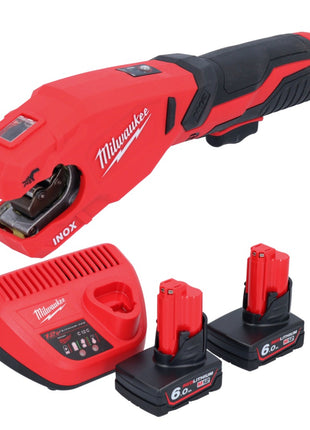 Milwaukee M12 PCSS-602 Akku Edelstahl Rohrabschneider 12 V 12 - 28 mm + 2x Akku 6,0 Ah + Ladegerät