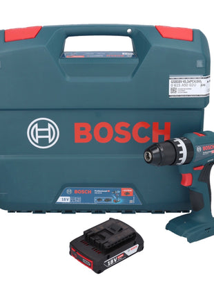 Bosch GSB 18V-45 Profesjonalna akumulatorowa wiertarko-wkrętarka udarowa 18 V 45 Nm bezszczotkowa + 1x akumulator 2,0 Ah + walizka L - bez ładowarki