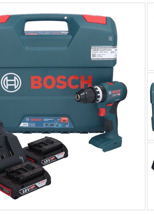 Bosch GSB 18V-45 Profesjonalna akumulatorowa wiertarko-wkrętarka udarowa 18 V 45 Nm ( 06019K3302 ) Bezszczotkowa + 2x akumulator 2,0 Ah + ładowarka + walizka L